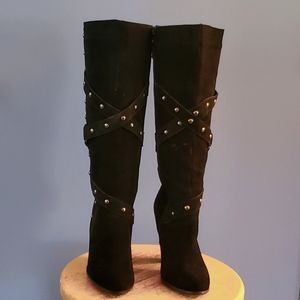 Envy Black Knee High Boots